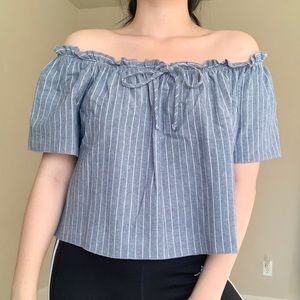 🛍Denim Off-Shoulder Top